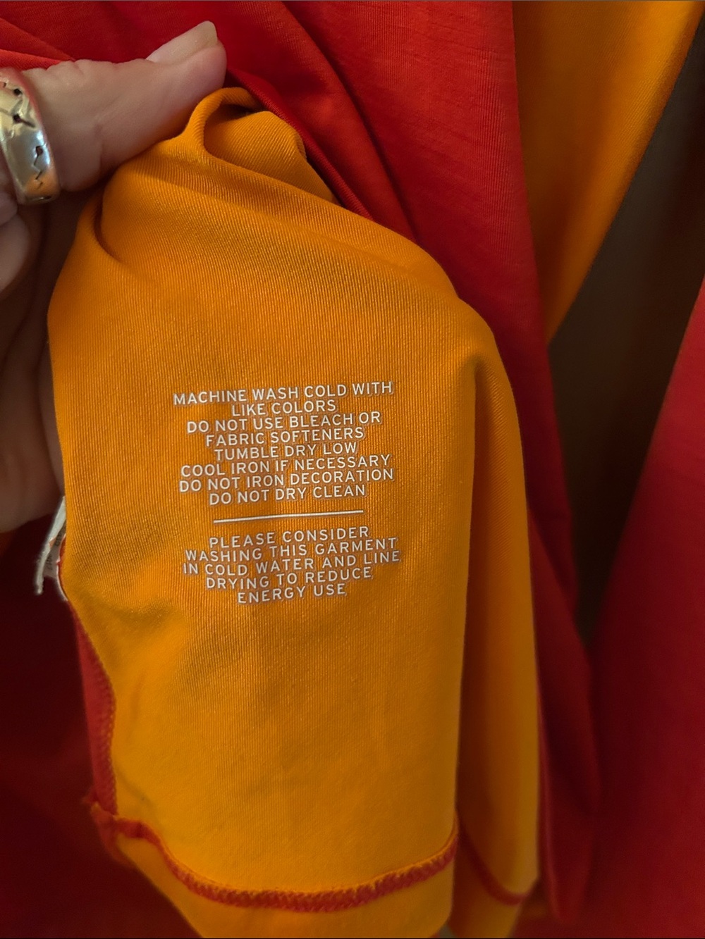 REI Red and Orange Women's Half-Zip Active Pullover - Picture 7 of 13